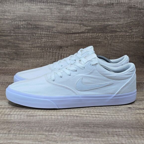 Nike SB Charge Canvas Men\'s Size 13 Triple White Sneakers (CD6279-100) main image 5